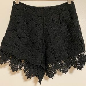 Black Croché Shorts